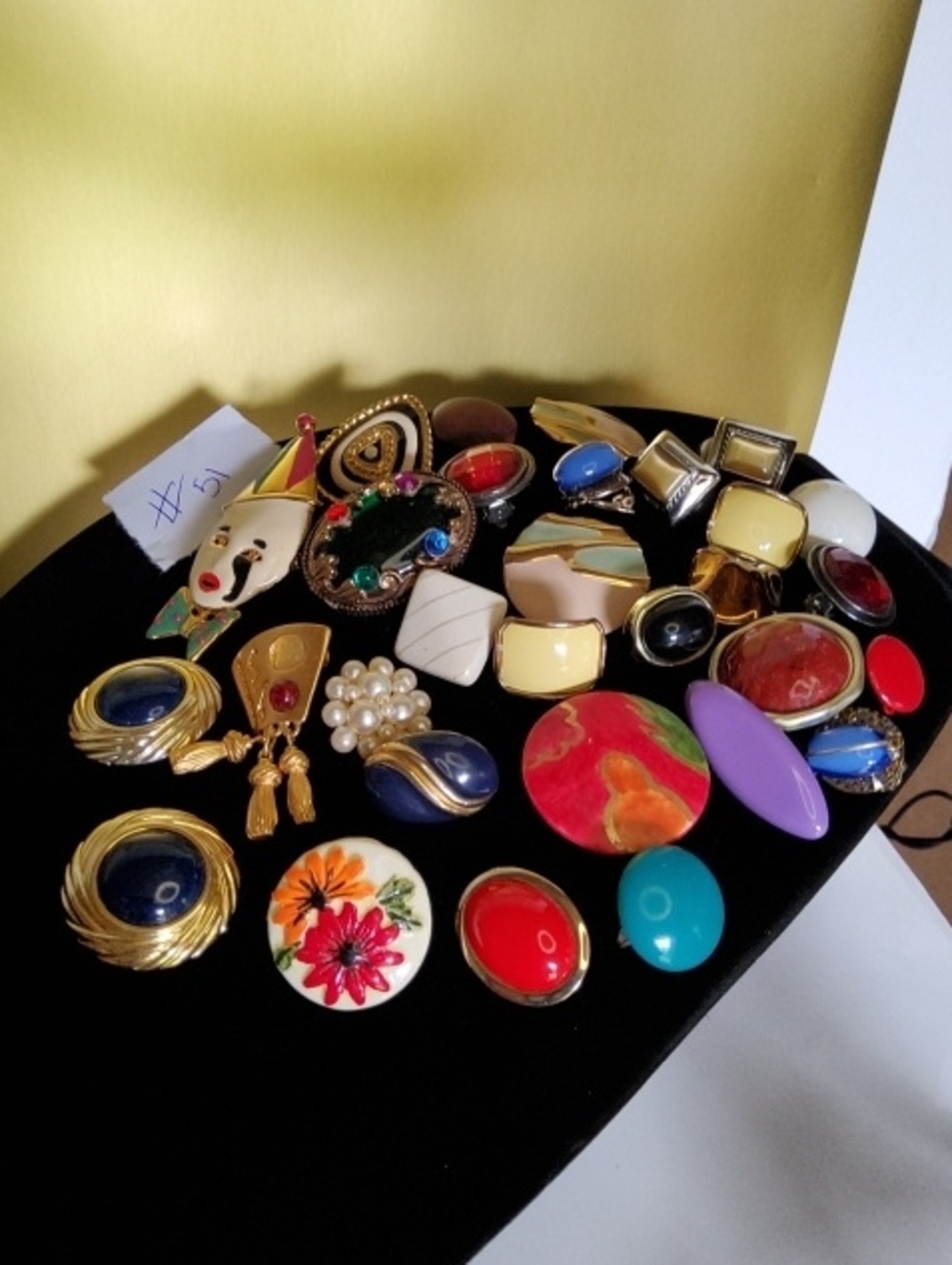 Vintage Clip-on Earrings Craft Lot # 51